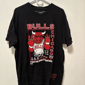 Mitchell & Ness Black and Red Chicago Bulls Tee